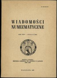 czasopisma, Wiadomości Numizmatyczne, zeszyt 3/1980, Rok XXIV; Teofila Opozda - Mennic..