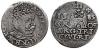 trojak 1585, Ryga, rzadszy wariant bez liter GE 
