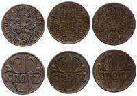 Polska, 3 x 1 grosz, 1932,1933,1935