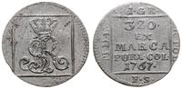 grosz srebrny 1767, Warszawa, odmiana z wąską ko