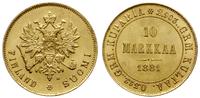 10 marek 1881 S, Helsinki, złoto 3.22 g, Bitkin 