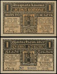 1 korona 25.10.1919, numeracja 51635, lekko ugię