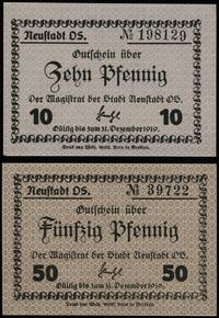 10 i 50 fenigów ważne do 31.12.1919, razem 2 szt