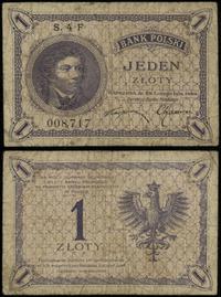 1 złoty 28.02.1919, seria 4 F, numeracja 008717,