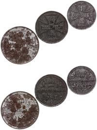 zestaw 3 monet:, 1 kopiejka 1916 A, 2 kopiejki 1