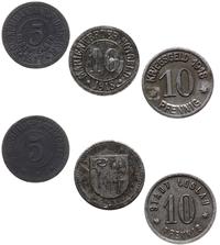 zestaw 3 monet:, 10 fenigów 1918 Wodzisław Śląsk