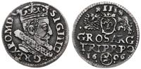 trojak 1606, Kraków, ciemna patyna, rzadka monet