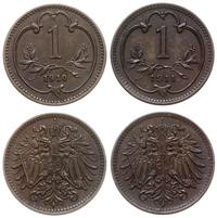 Austria, zestaw: 2 x 1 heller, 1910, 1911
