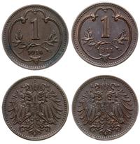 Austria, zestaw: 2 x 1 heller, 1910, 1911
