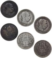 zestaw: 3 x korona 1895, 1899, 1900, Wiedeń, łąc