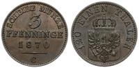3 fenigi 1870 C, Frankfurt, bardzo ładnie zachow