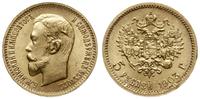 5 rubli 1903 AP, Petersburg, złoto 4.30 g, ryska