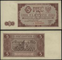 5 złotych 1.07.1948, seria A 7175215, minimalne 