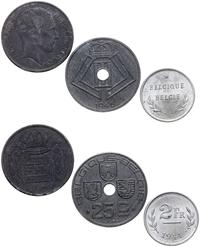 zestaw 3 monet:, 25 centimes 1946, 2 franki 1944