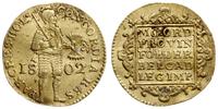 dukat 1802, Holandia, złoto 3.47 g, Fr. 318, Del