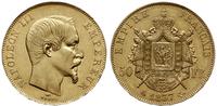 50 franków 1857 A, Paryż, złoto 16.10 g, bardzo 