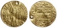 dukat 1595, złoto 3.43 g, moneta przedziurawiona