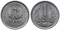 1 złoty 1968, Warszawa, aluminium, bardzo ładnie