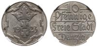 10 fenigów 1923, Berlin, moneta w pudełku NGC z 