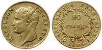 20 franków 1806 A, Paryż, złoto 6.44 g, Fr. 487a