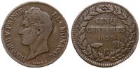 5 centimów 1837, Monako, odmiana z mniejszą głow