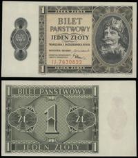 1 złoty 1.10.1938, seria IJ, numeracja 7630822, 
