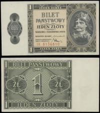 1 złoty 1.10.1938, seria IK, numeracja 8156810, 