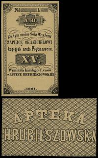 sola weksel na 15 kopiejek 1861, bez numeracji a