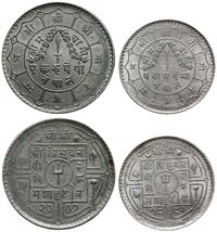 2 monety srebrne, rupia VS2007 (1950) i 50 paisa