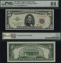 5 dolarów 1963, seria A 57195068 A, podpisy Gran