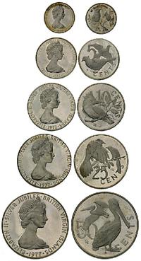 1, 5, 10, 25 i 50 centów 1977, Elżbieta II- Sreb