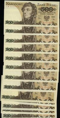 Polska, zestaw: 13 x 500 złotych, 1.06.1982