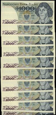 zestaw: 10 x 1.000 złotych 1.06.1982, różne seri
