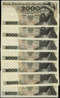 Polska, zestaw: 7 x 2.000 złotych, 1.06.1982