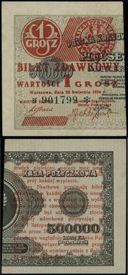 grosz 28.04.1924, seria BF, numeracja 901799, na