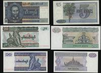 zestaw 6 banknotów o nominałach:, 5 kyats 1973, 
