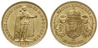 10 koron 1910 KB, Kremnica, złoto 3.39 g, bardzo