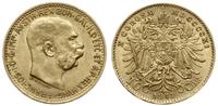 10 koron 1911, Wiedeń, typ Schwartz, złoto 3.38 