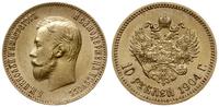 10 rubli 1904 AP, Petersburg, złoto 8.59 g, niec