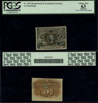 5 centów 3.03.1863, naddarty, podlepka, banknot 