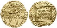 dukat 1728, złoto 3.39 g, nierówno wycięty, Delm