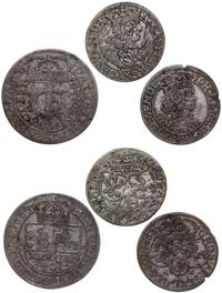 zestaw 3 monet 1663, tymf  1663 AT (Kraków) i 2 