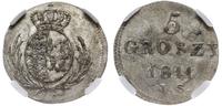 5 groszy 1811, Warszawa, moneta w pudełku NGC z 