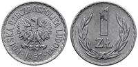 1 złoty 1957, Warszawa, aluminium, bardzo ładne,