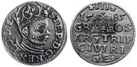 trojak 1585, Ryga, wysoka korona króla, końcówka