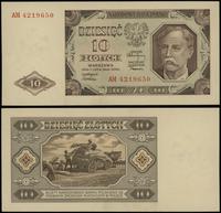 10 złotych 1.07.1948, seria AM, numeracja 421965