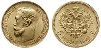 5 rubli 1901 ФЗ, Petersburg, złoto 4.30 g, piekn