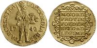dukat 1742, złoto 3.45 g, moneta w bardzo ładnym
