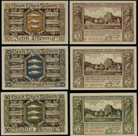 Prusy Wschodnie, zestaw: 10, 25, 50 fenigów, 1.11.1920