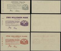 Śląsk, zestaw: 50.000, 2.000.000 i 5.000.000 marek, 1923